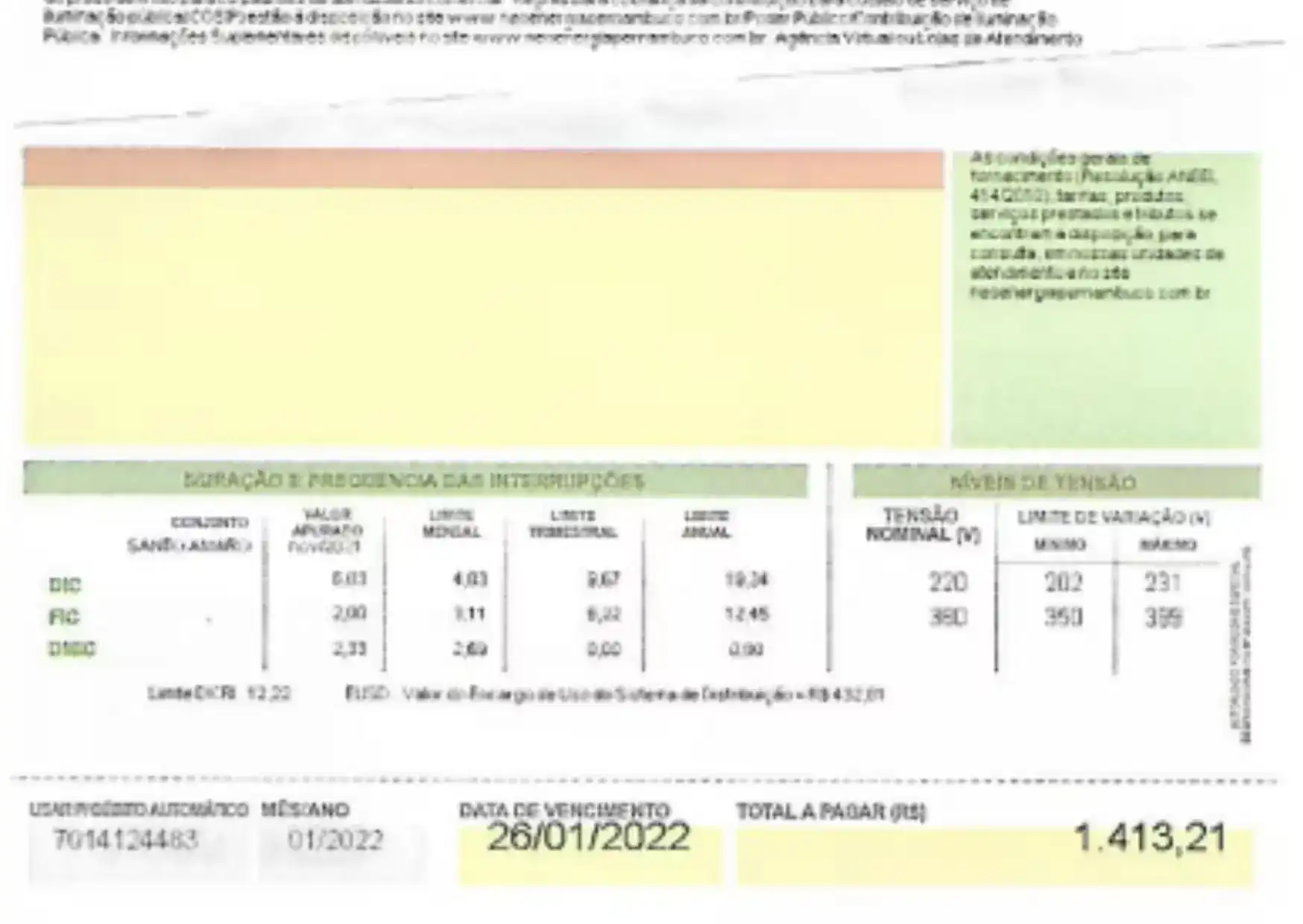 imagem do valor da conta de luz antes de instalar sistema solar